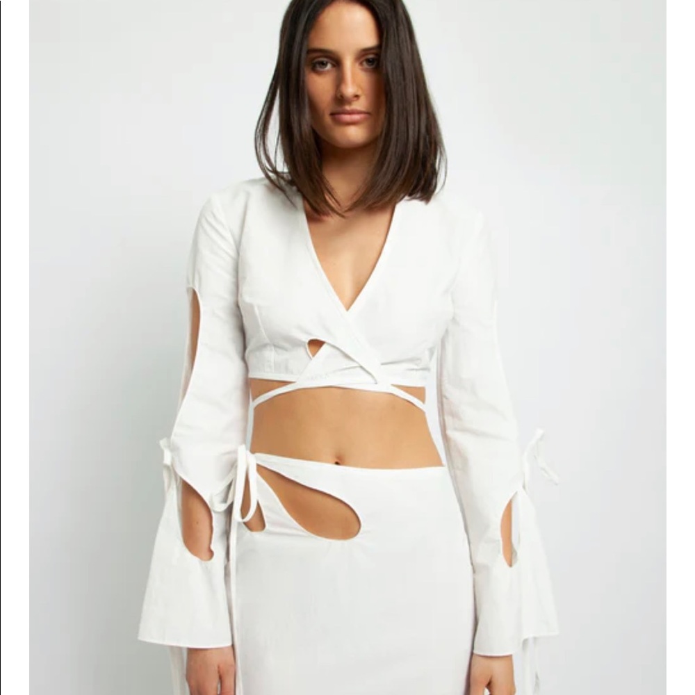 Christopher Esber white wrap top US size 4 small